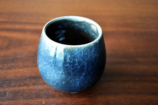 柴燒水杯(深藍)